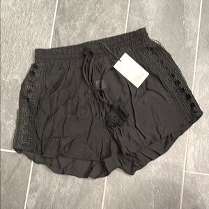 ELAN Swim Cover Up Shorts Black Medium NWT